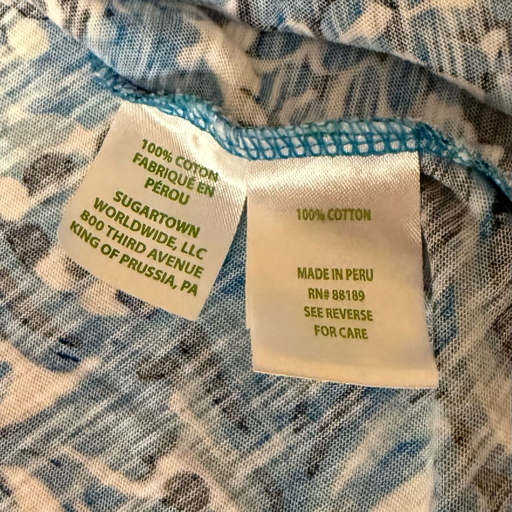 Lilly Pulitzer Blue and White Swirl Short Sleeve Etta Top - Picture 5 of 8